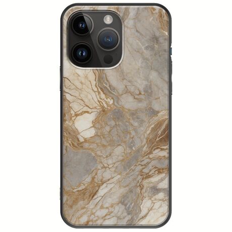 The Marble Collection - Natural iPhone 15 Pro Max Black TPU (Μαύρη Σιλικόνη)