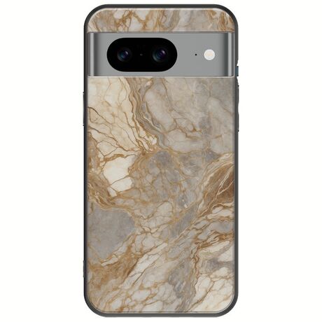 The Marble Collection - Natural Google Pixel 8a 5G Black TPU (Μαύρη Σιλικόνη)