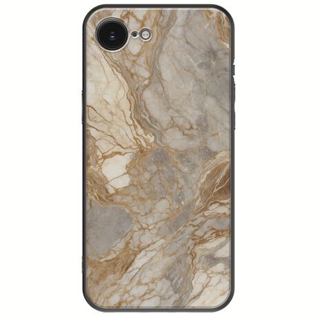 The Marble Collection - Natural iPhone 16e Black TPU (Μαύρη Σιλικόνη)
