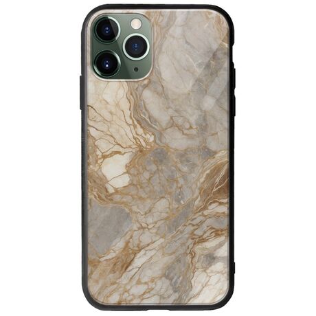 The Marble Collection - Natural iPhone 11 Pro Groove TPU (Tempered Glass και TPU)