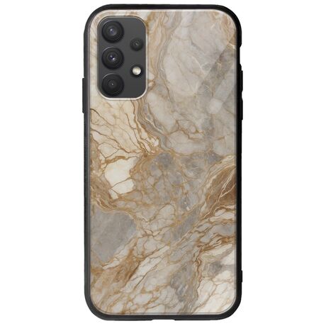 The Marble Collection - Natural Samsung Galaxy A32 4G Groove TPU (Tempered Glass και TPU)