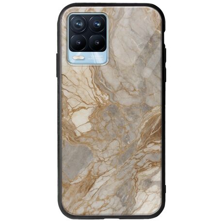 The Marble Collection - Natural Realme 8 / 8 Pro Groove TPU (Tempered Glass και TPU)
