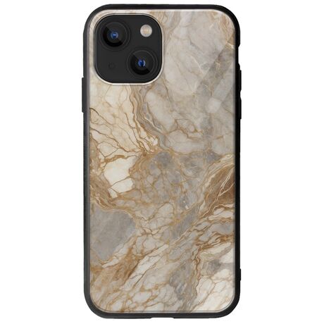 The Marble Collection - Natural iPhone 13 mini Groove TPU (Tempered Glass και TPU)