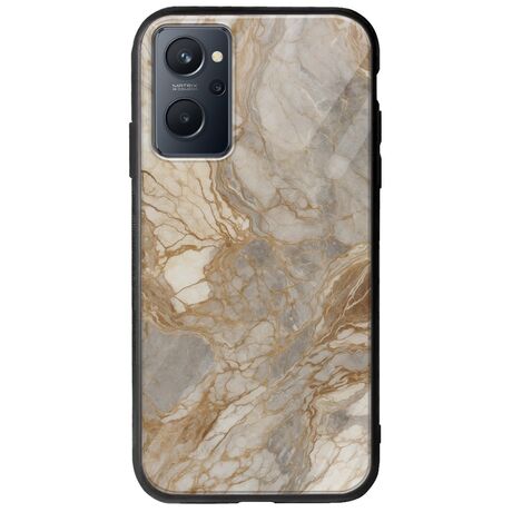 The Marble Collection - Natural Realme 9i Groove TPU (Tempered Glass και TPU)