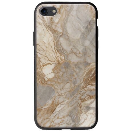 The Marble Collection - Natural iPhone SE (2022) 5G Groove TPU (Tempered Glass και TPU)