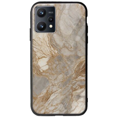 The Marble Collection - Natural Realme 9 4G Groove TPU (Tempered Glass και TPU)