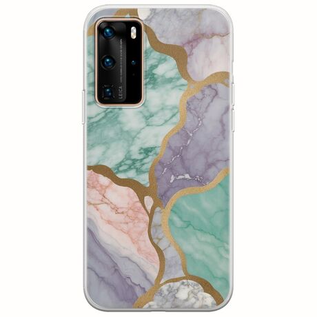 The Marble Collection - Pastel Huawei P40 Pro Flexible TPU (Διάφανη Σιλικόνη)