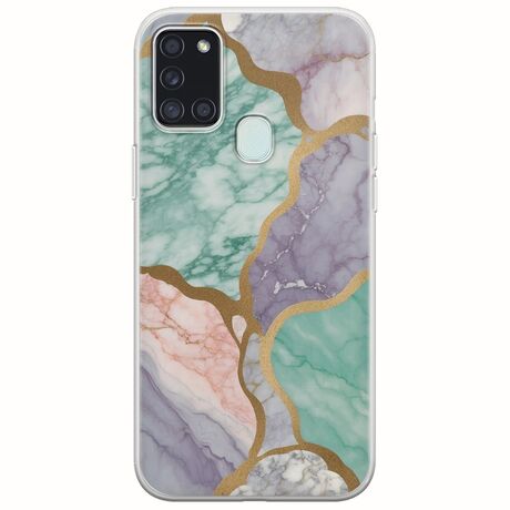 The Marble Collection - Pastel Samsung Galaxy A21s Flexible TPU (Διάφανη Σιλικόνη)