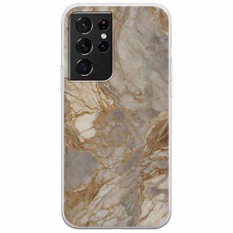 The Marble Collection - Natural Samsung Galaxy S21 Ultra Flexible TPU (Διάφανη Σιλικόνη)