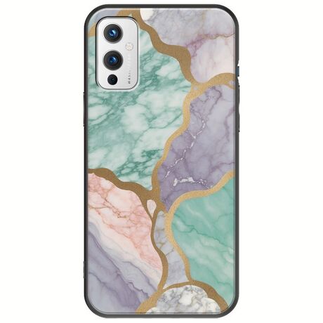 The Marble Collection - Pastel OnePlus 9 Black TPU (Μαύρη Σιλικόνη)