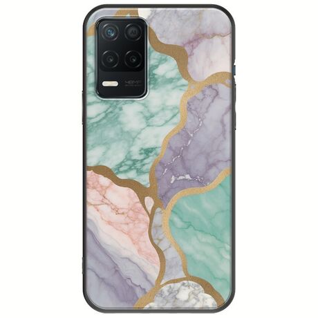 The Marble Collection - Pastel Realme 8 5G Black TPU (Μαύρη Σιλικόνη)