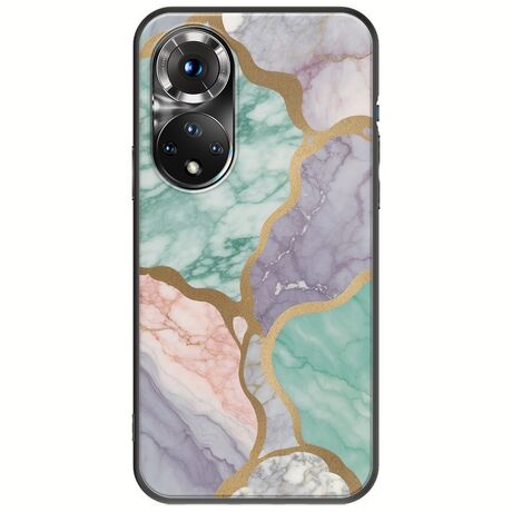 The Marble Collection - Pastel Huawei Honor 50 Black TPU (Μαύρη Σιλικόνη)