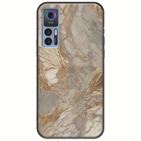 The Marble Collection - Natural TCL 30 / 30 5G / 30+ Black TPU (Μαύρη Σιλικόνη)