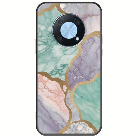 The Marble Collection - Pastel Huawei Nova Y90 Black TPU (Μαύρη Σιλικόνη)