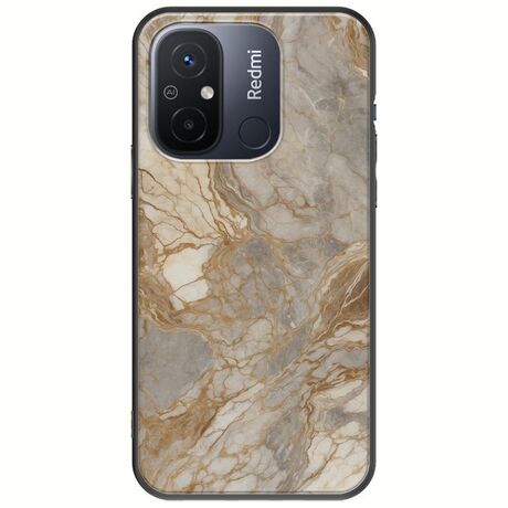 The Marble Collection - Natural Xiaomi Redmi 12C Black TPU (Μαύρη Σιλικόνη)
