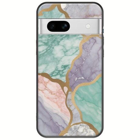 The Marble Collection - Pastel Google Pixel 7a 5G Black TPU (Μαύρη Σιλικόνη)