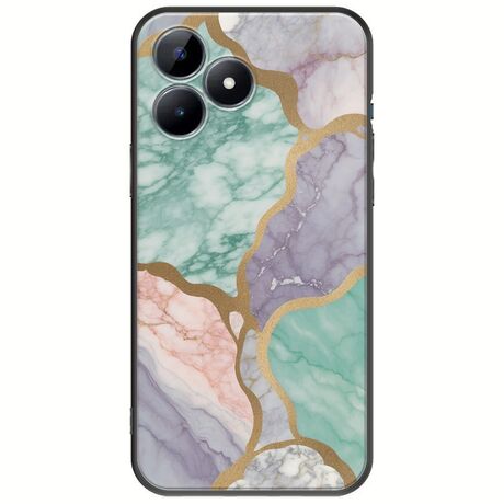 The Marble Collection - Pastel Realme C51 Black TPU (Μαύρη Σιλικόνη)