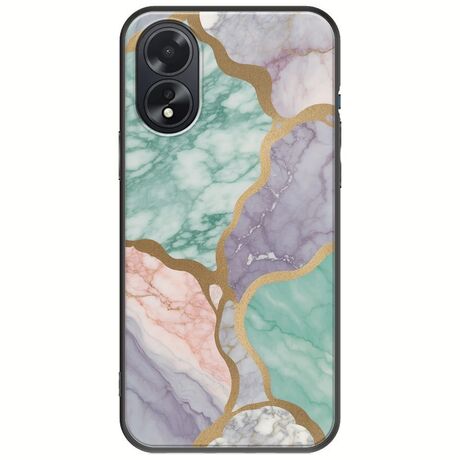 The Marble Collection - Pastel Oppo A18 4G Black TPU (Μαύρη Σιλικόνη)