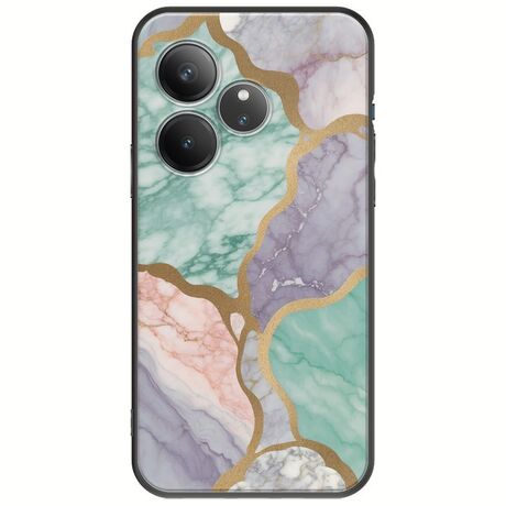 The Marble Collection - Pastel Realme GT 6 5G Black TPU (Μαύρη Σιλικόνη)