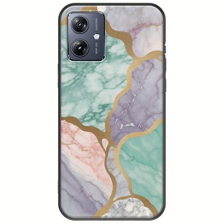 The Marble Collection - Pastel Motorola Moto G54 5G Black TPU (Μαύρη Σιλικόνη)