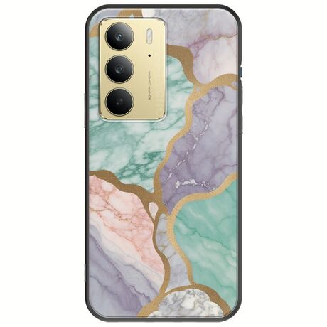 The Marble Collection - Pastel Realme 14x 5G Black TPU (Μαύρη Σιλικόνη)