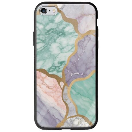 The Marble Collection - Pastel iPhone 6/6s Groove TPU (Tempered Glass και TPU)