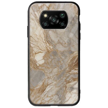 The Marble Collection - Natural Xiaomi Poco X3 NFC / X3 Pro Groove TPU (Tempered Glass και TPU)