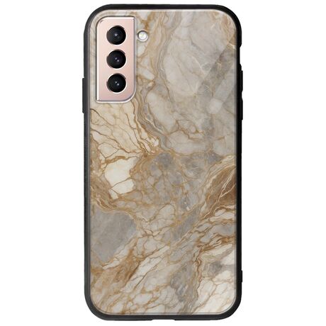 The Marble Collection - Natural Samsung Galaxy S21 Groove TPU (Tempered Glass και TPU)