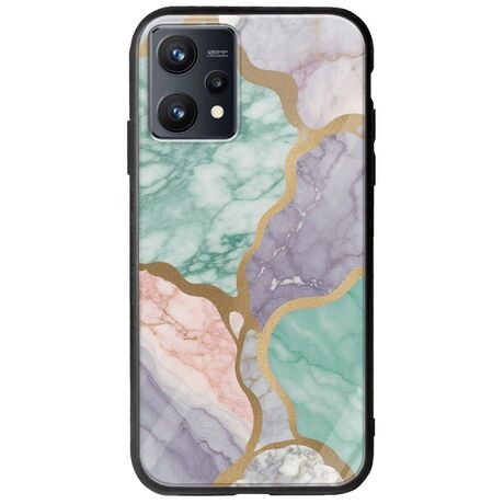 The Marble Collection - Pastel Realme 9 4G Groove TPU (Tempered Glass και TPU)