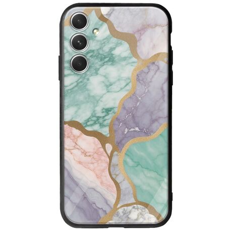 The Marble Collection - Pastel Samsung Galaxy A34 5G Groove TPU (Tempered Glass και TPU)