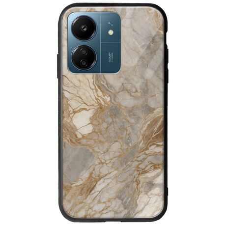 The Marble Collection - Natural Xiaomi Redmi 13C Groove TPU (Tempered Glass και TPU)