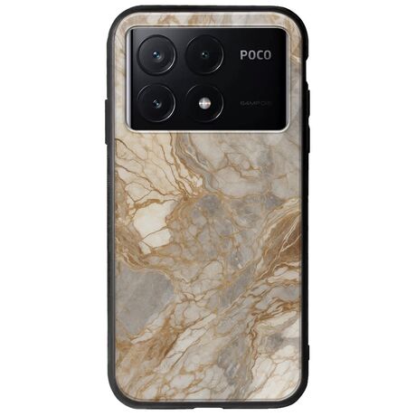 The Marble Collection - Natural Xiaomi Poco X6 Pro 5G Groove TPU (Tempered Glass και TPU)