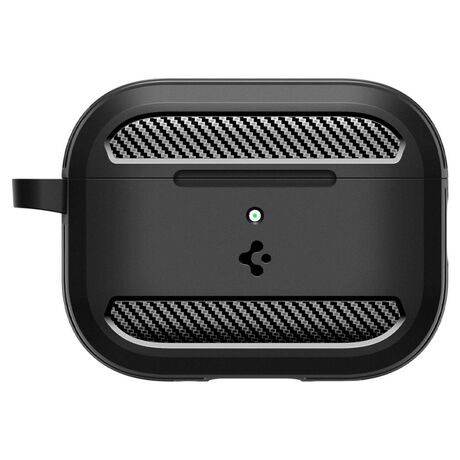 AirPods Pro 3 Spigen Rugged Armor – λεπτομέρεια carbon fiber