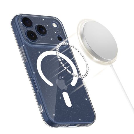 Λεπτομέρεια λάμψης glitter στη θήκη iPhone 17 Pro Max MagSafe