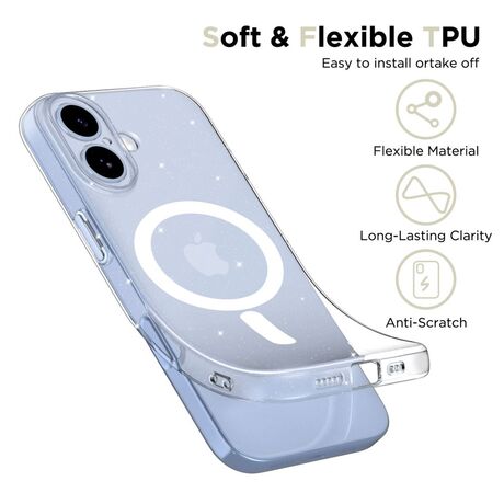 Πίσω όψη θήκης Tech Protect Glitter για iPhone 17 με λάμψη