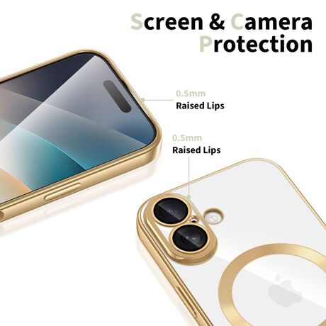 Tech Protect Magflex case iPhone 17 shiny gold