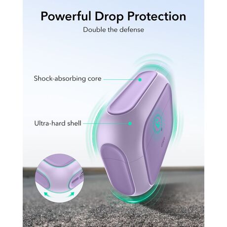 ESR HaloLock MagSafe θήκη AirPods Pro 3 – ασύρματη φόρτιση LavenderAirPods Pro 3 ESR Orbit HaloLock – προστατευτική θήκη σε απόχρωση Lavender