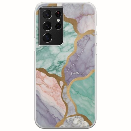 The Marble Collection - Pastel Samsung Galaxy S21 Ultra Flexible TPU (Διάφανη Σιλικόνη)