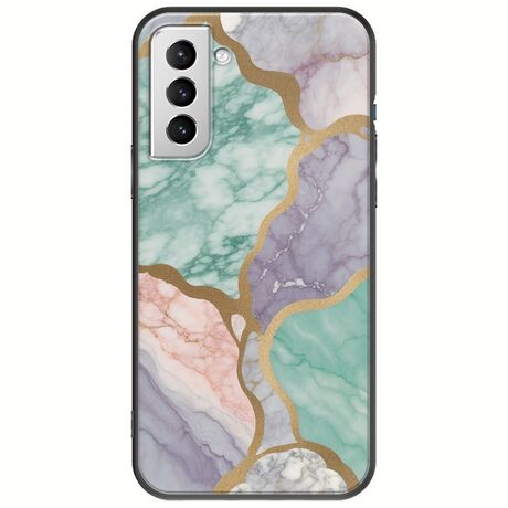 The Marble Collection - Pastel Samsung Galaxy S21 Plus Black TPU (Μαύρη Σιλικόνη)
