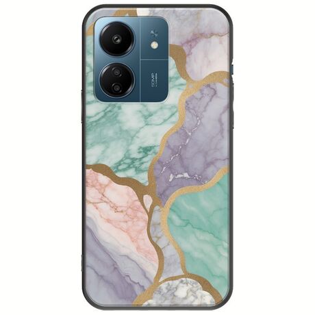 The Marble Collection - Pastel Xiaomi Redmi 13C Black TPU (Μαύρη Σιλικόνη)