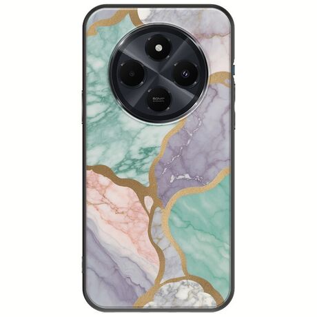 The Marble Collection - Pastel Xiaomi Poco C75 4G Black TPU (Μαύρη Σιλικόνη)