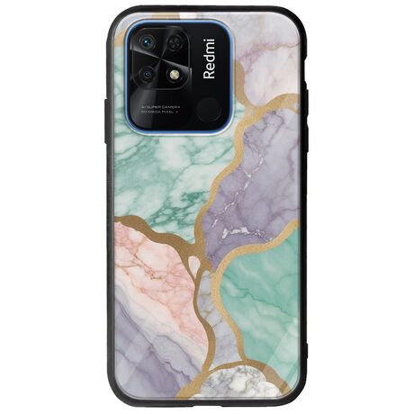 The Marble Collection - Pastel Xiaomi Redmi 10C Groove TPU (Tempered Glass και TPU)