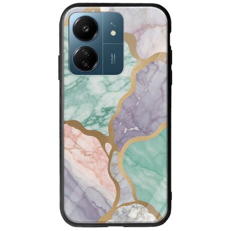 The Marble Collection - Pastel Xiaomi Redmi 13C Groove TPU (Tempered Glass και TPU)