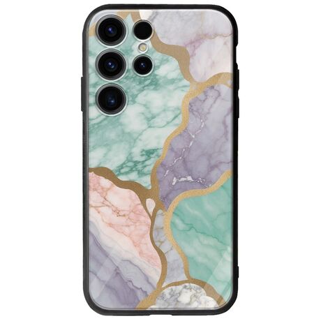 The Marble Collection - Pastel Samsung Galaxy S25 Ultra 5G Groove TPU (Tempered Glass και TPU)