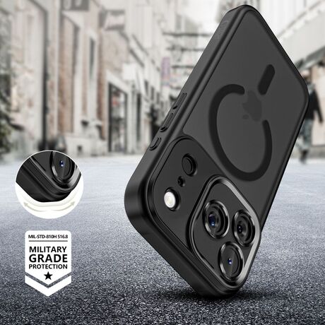 Προστατευτική μαύρη θήκη Tech Protect Magcam για iPhone 17 Pro Max