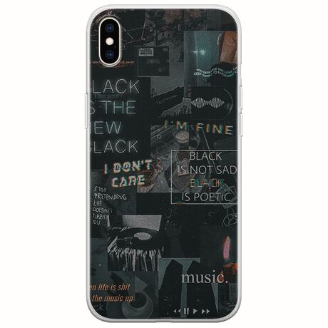 Aesthetic Black iPhone X / XS Flexible TPU (Διάφανη Σιλικόνη)