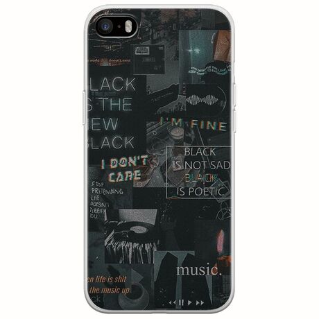 Aesthetic Black iPhone 5/5s/SE 2016 Flexible TPU (Διάφανη Σιλικόνη)