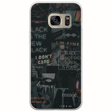 Aesthetic Black Samsung Galaxy S7 Edge Flexible TPU (Διάφανη Σιλικόνη)