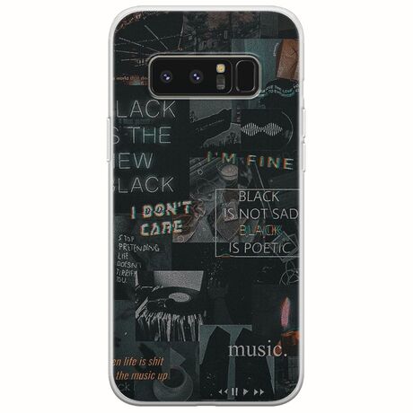 Aesthetic Black Samsung Galaxy Note 8 Flexible TPU (Διάφανη Σιλικόνη)