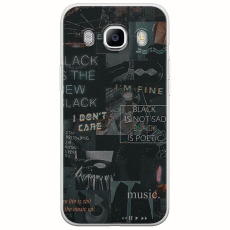Aesthetic Black Samsung Galaxy J5(2016) Flexible TPU (Διάφανη Σιλικόνη)